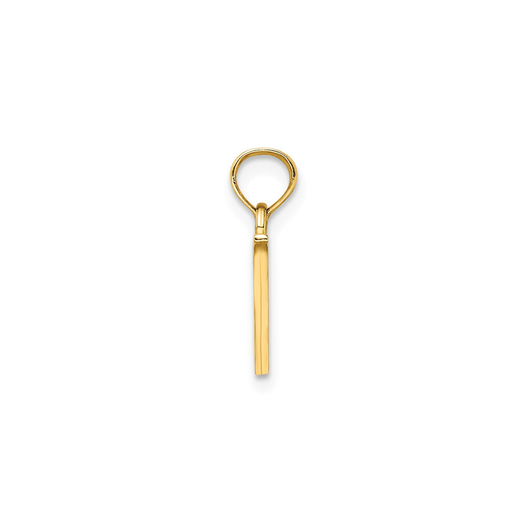 Block Initial -V- Pendant in Gold-Plated Sterling Silver - Sophia Jewelers