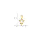 Block Initial -V- Pendant in Gold-Plated Sterling Silver - Sophia Jewelers