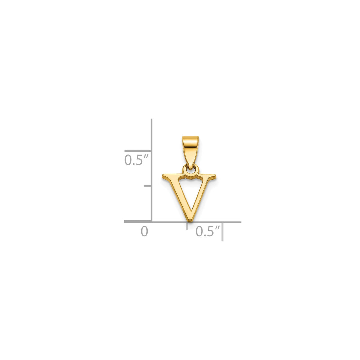 Block Initial -V- Pendant in Gold-Plated Sterling Silver - Sophia Jewelers