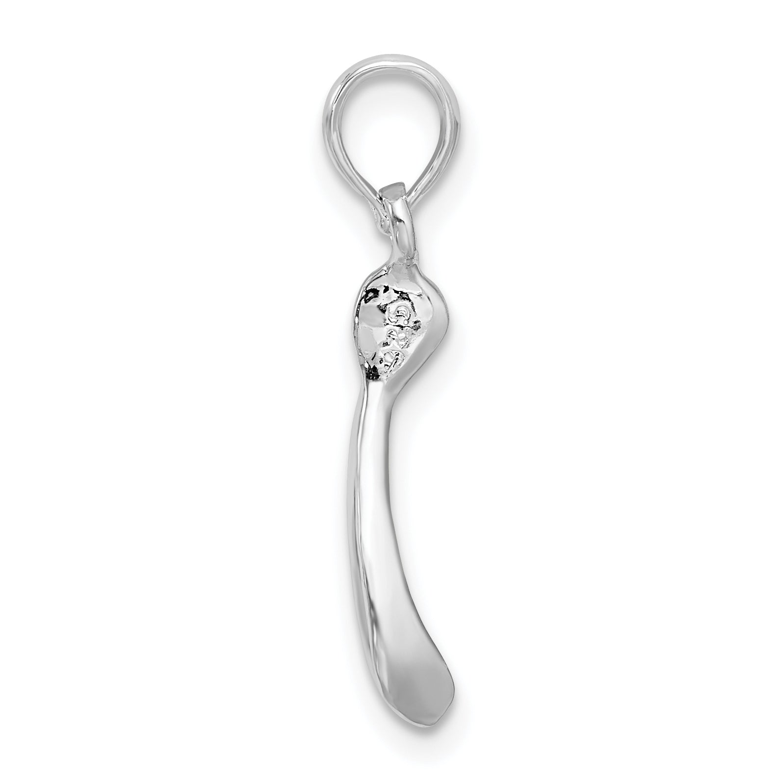 De-Ani Sterling Silver Rhodium-Plated Polished 3D Wishbone Pendant Secondary image