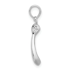 De-Ani Sterling Silver Rhodium-Plated Polished 3D Wishbone Pendant