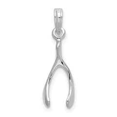 De-Ani Sterling Silver Rhodium-Plated Polished 3D Wishbone Pendant