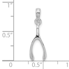De-Ani Sterling Silver Rhodium-Plated Polished 3D Wishbone Pendant