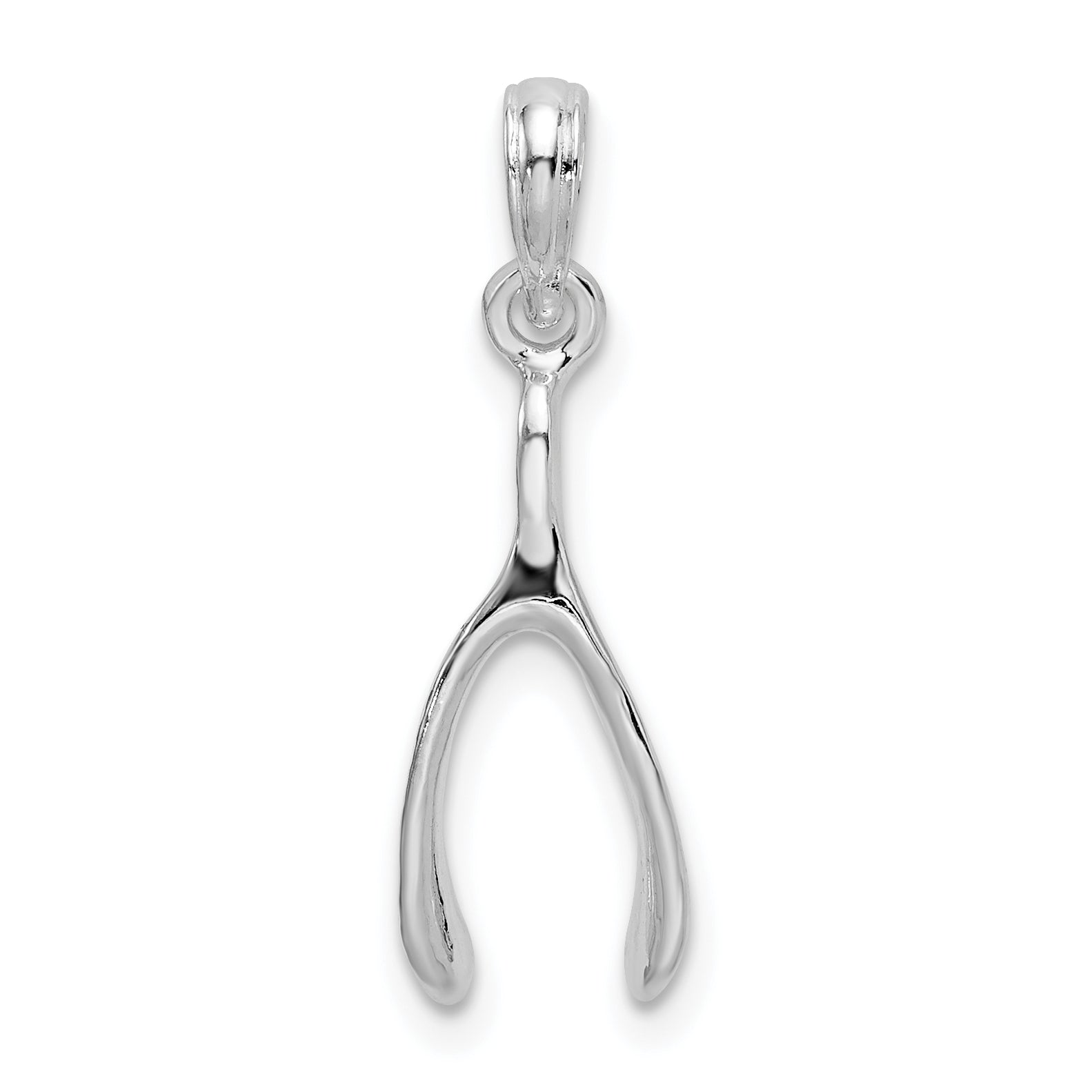 De-Ani Sterling Silver Rhodium-Plated Polished 3D Wishbone Pendant Main image