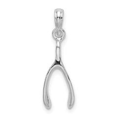De-Ani Sterling Silver Rhodium-Plated Polished 3D Wishbone Pendant