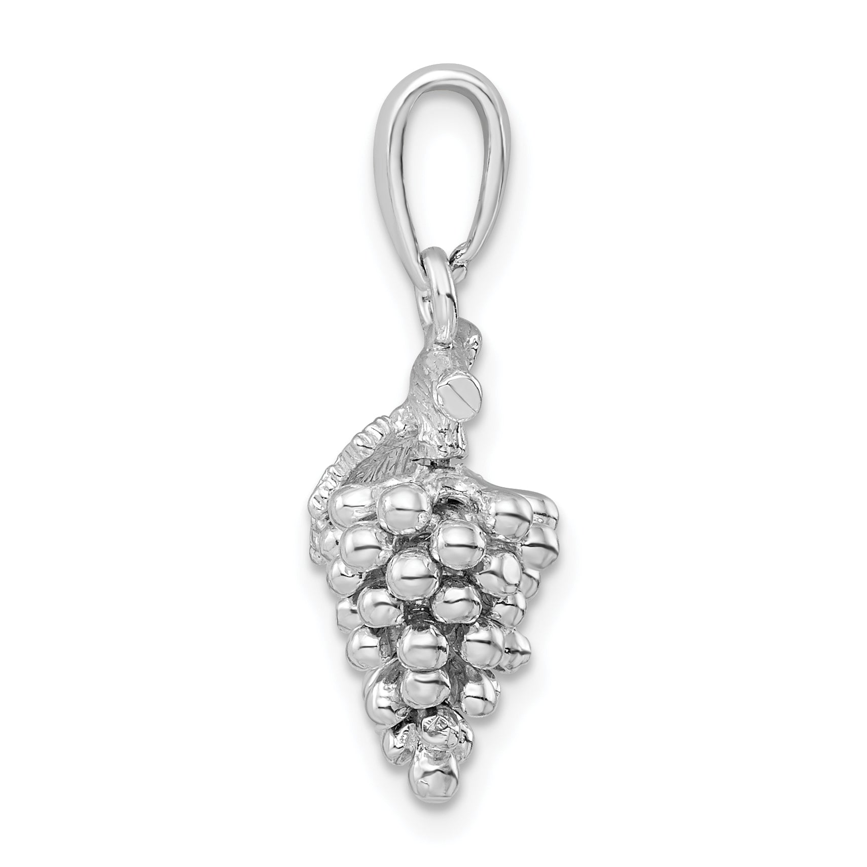 De-Ani Sterling Silver Rhodium-Plated Polished 3D Grapes Pendant Secondary image