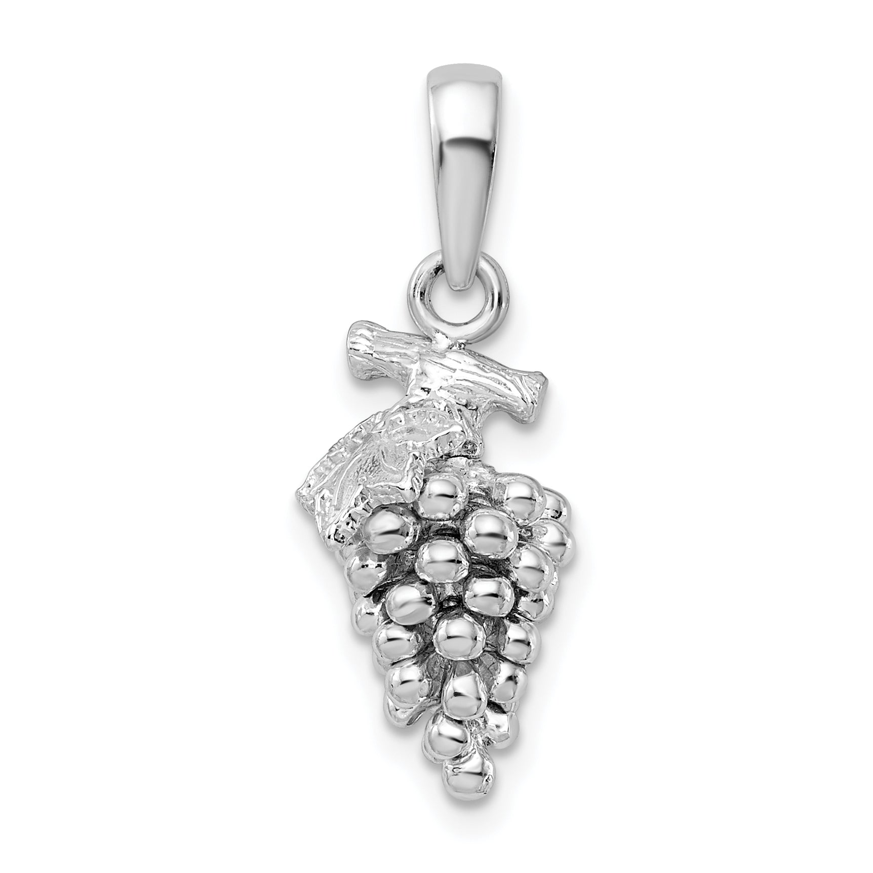 De-Ani Sterling Silver Rhodium-Plated Polished 3D Grapes Pendant Main image