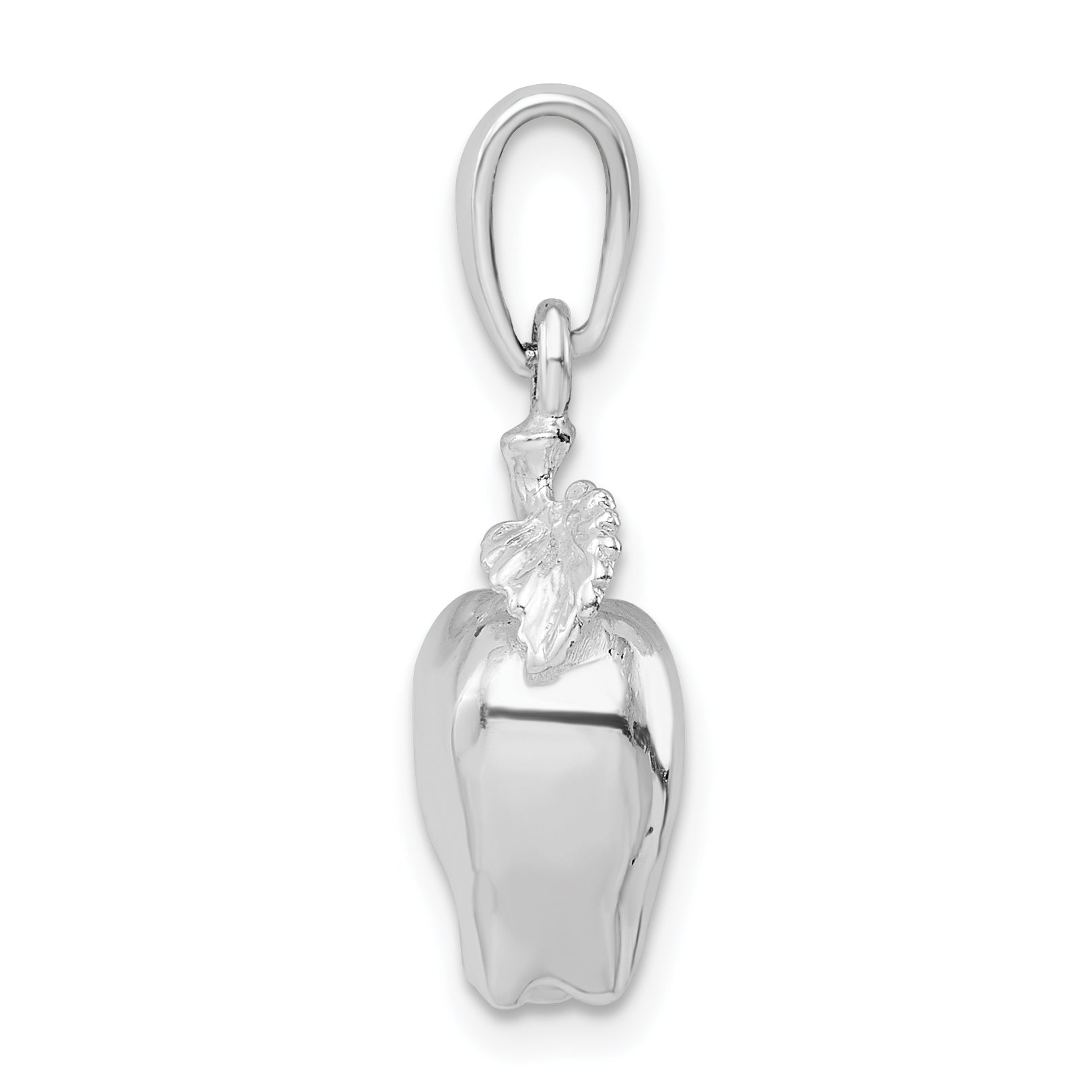 De-Ani Sterling Silver Rhodium-Plated Polished 3D Apple Pendant Secondary image