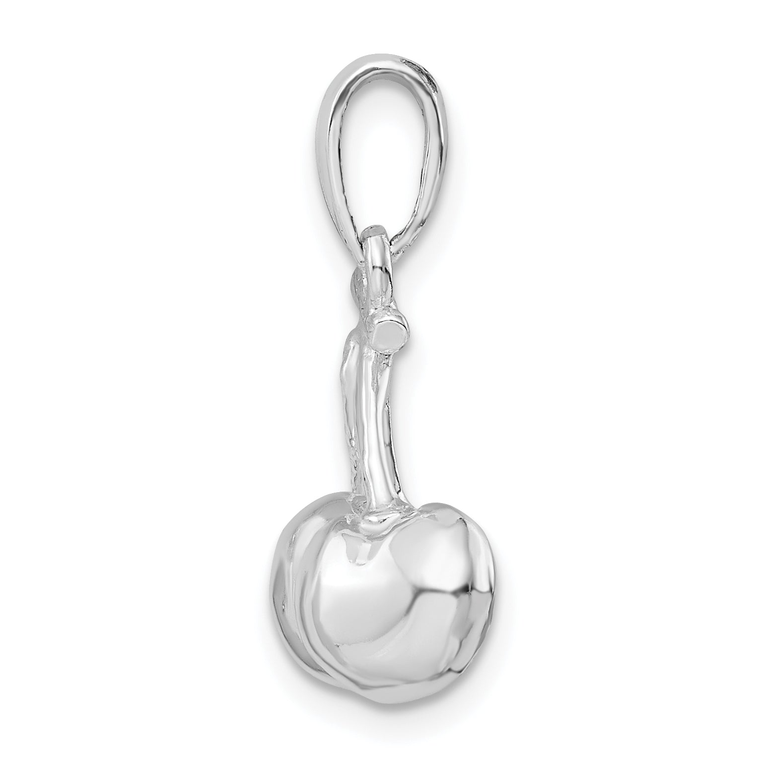De-Ani Sterling Silver Rhodium-Plated Polished 3D Cherries Pendant Secondary image