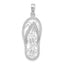 De-Ani Sterling Silver Rhodium-Plated 3D Cut-Out Turtles Flip-flop Pendant