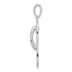 De-Ani Sterling Silver Rhodium-Plated 3D Cut-Out Flowers Flip-flop Pendant