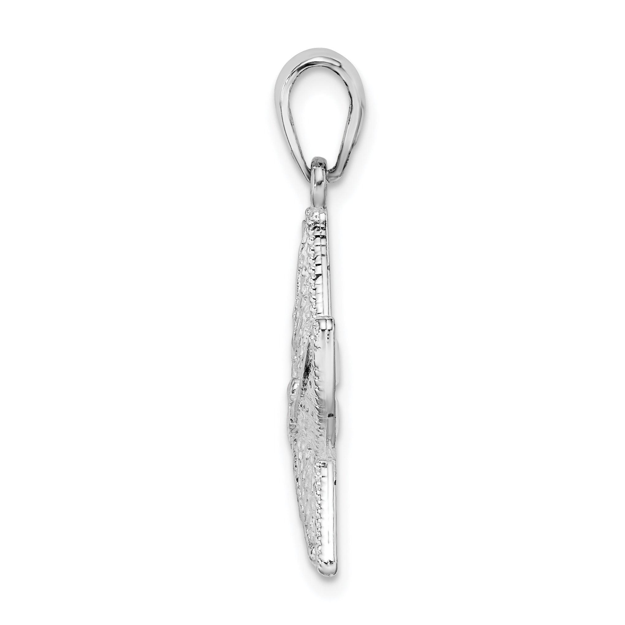 De-Ani Sterling Silver Rhodium-Plated Diamond-Cut Small Starfish Pendant Secondary image
