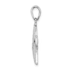 De-Ani Sterling Silver Rhodium-Plated Diamond-Cut Small Starfish Pendant
