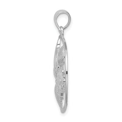De-Ani Sterling Silver Rhodium-plated Polished Shells Round Pendant