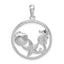 De-Ani Sterling Silver Rhodium-plated Polished Sea Life Round Pendant