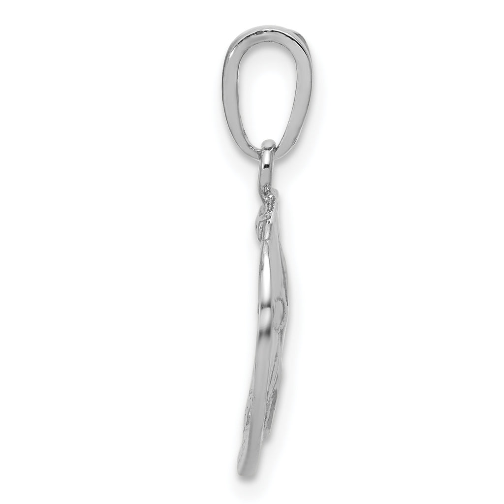 De-Ani Sterling Silver Rhodium-Plated Polished Sand Dollar Pendant