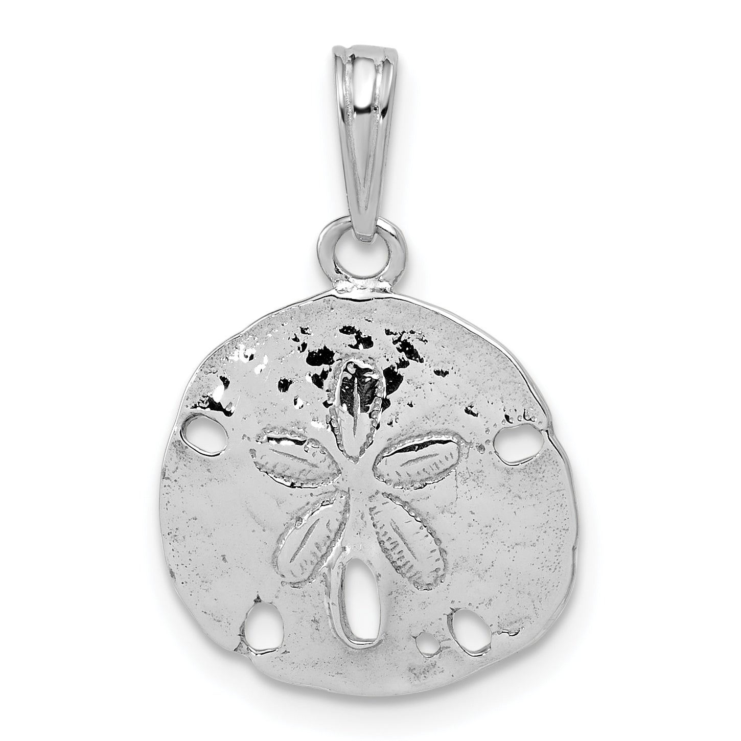 De-Ani Sterling Silver Rhodium-Plated Polished Sand Dollar Pendant