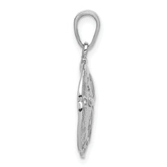 De-Ani Sterling Silver Rhodium-Plated Polished Beveled Sand Dollar Pendant