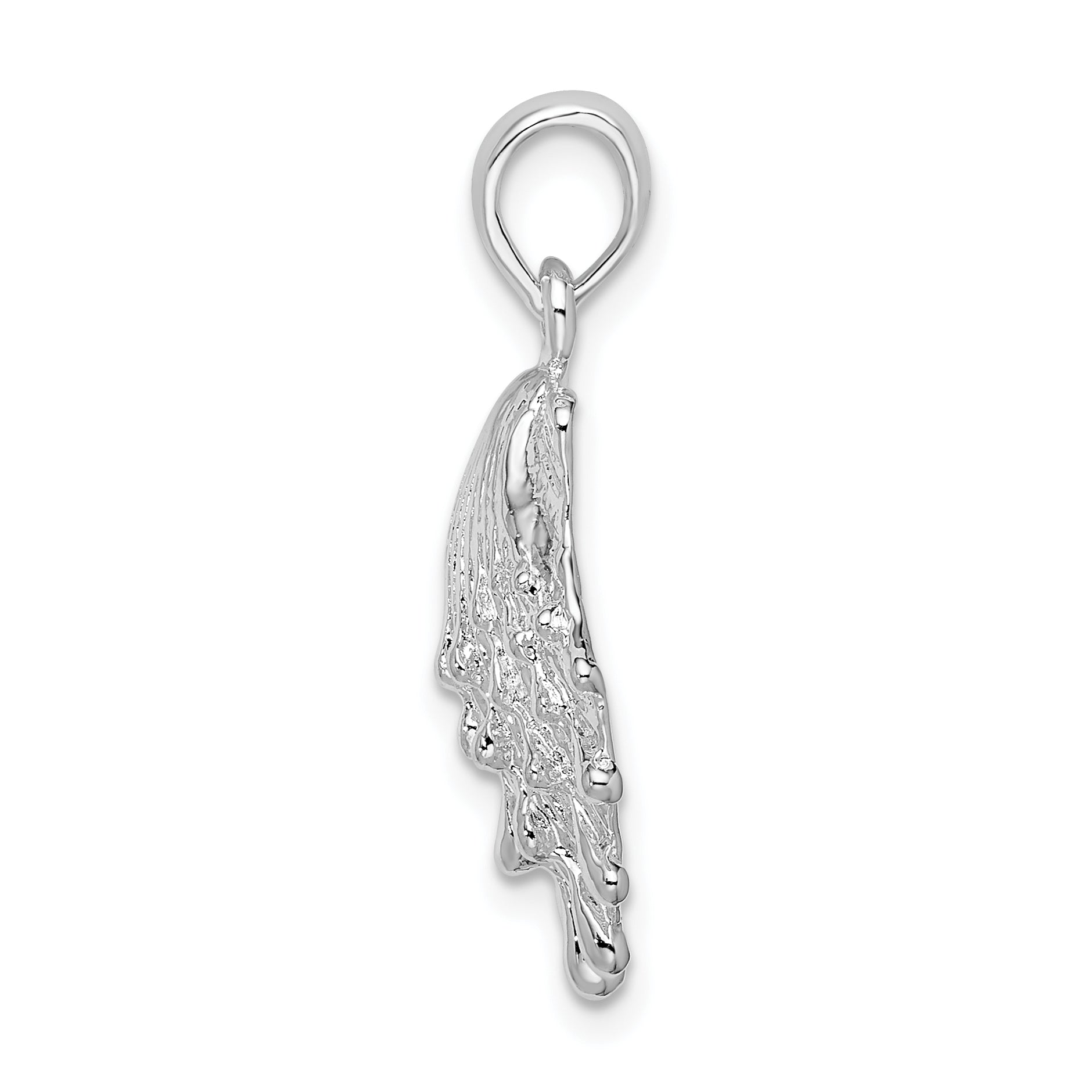 De-Ani Sterling Silver Rhodium-Plated Polished Large Lions Paw Shell Pendant Secondary image