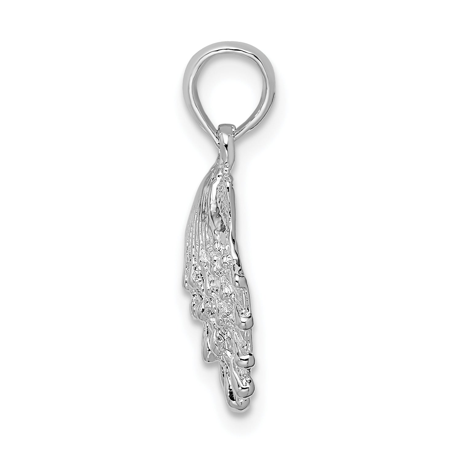 De-Ani Sterling Silver Rhodium-Plated Polished Lions Paw Shell Pendant Secondary image