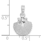 De-Ani Sterling Silver Rhodium-Plated Polished Scallop Shell Pendant