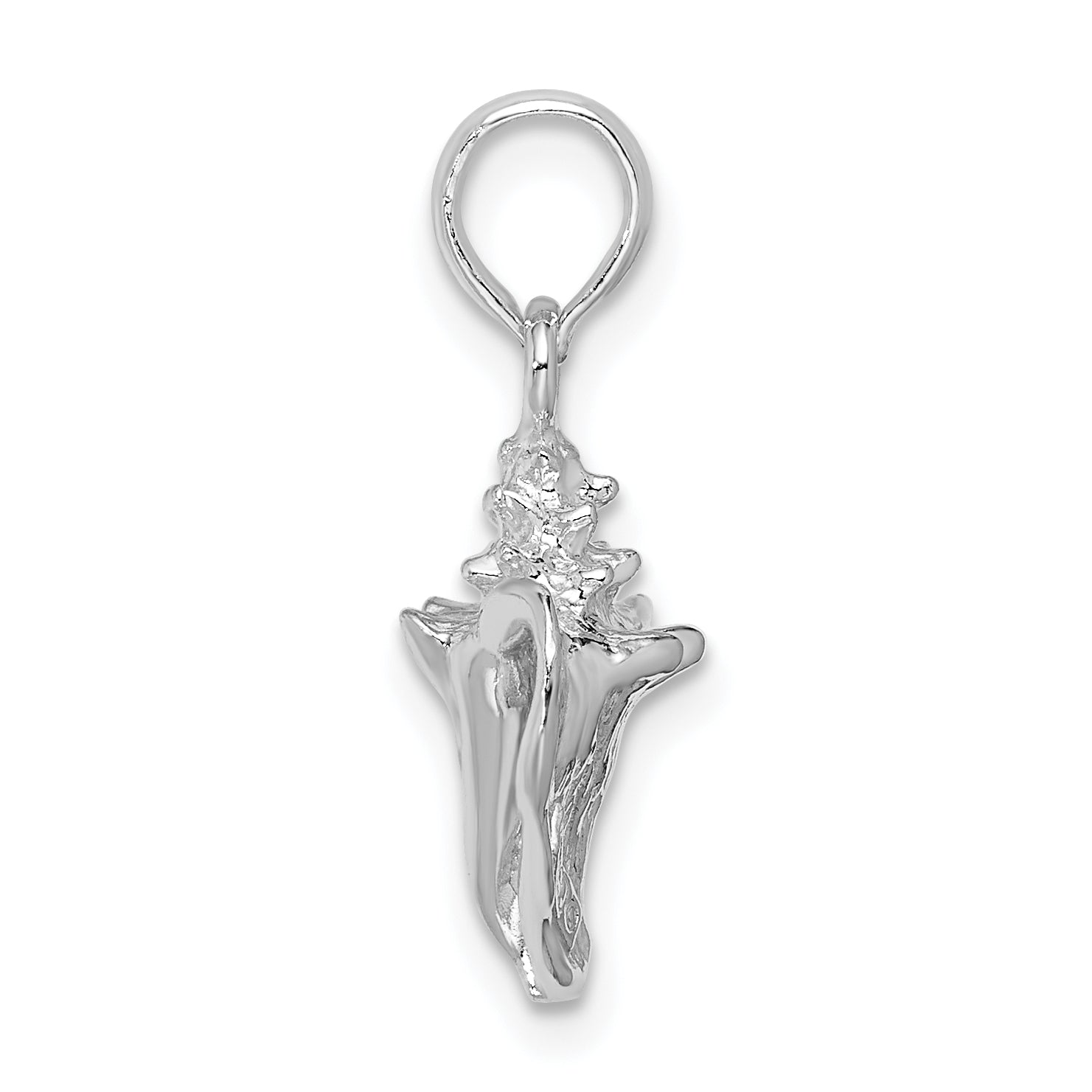 De-Ani Sterling Silver Rhodium-Plated Polished 3D Conch Pendant Secondary image
