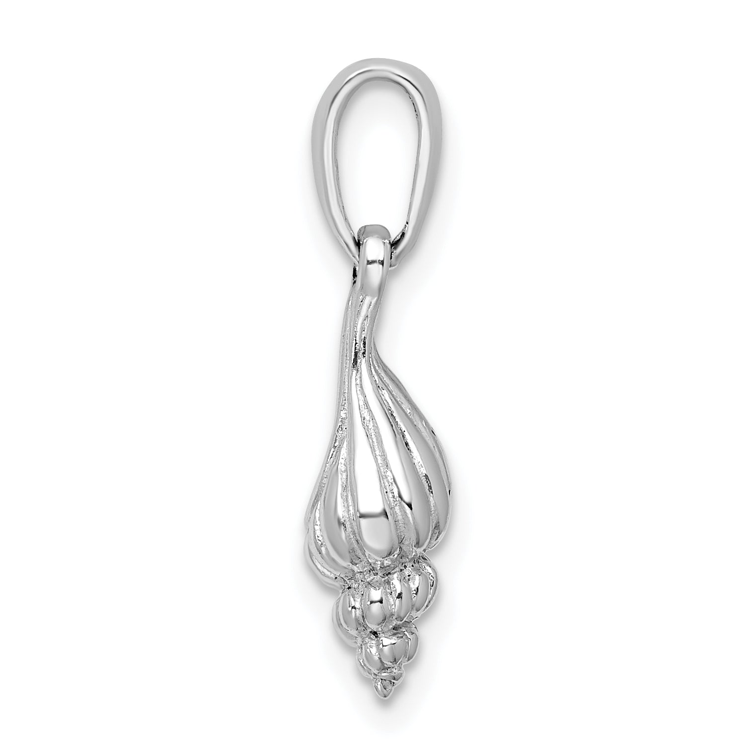 De-Ani Sterling Silver Rhodium-Plated Polished 3D Wentletrap Shell Pendant Secondary image