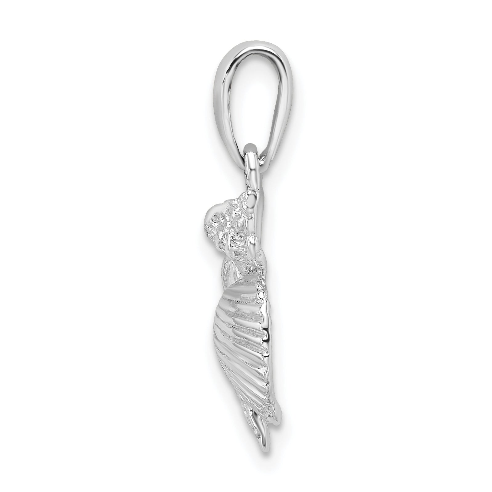 De-Ani Sterling Silver Rhodium-Plated Polished Shell Cluster Pendant Secondary image