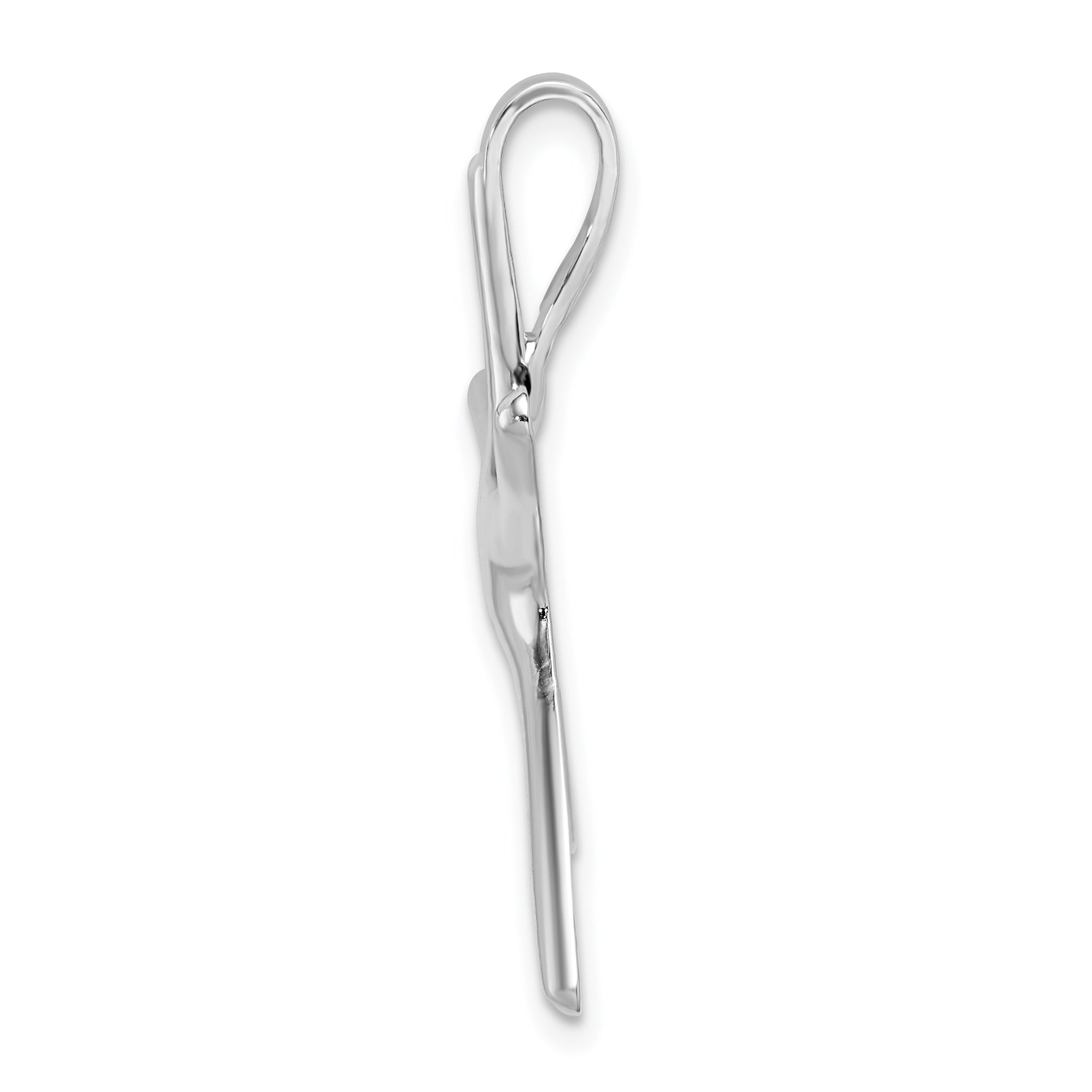 De-Ani Sterling Silver Rhodium-Plated Polished Dancing Starfish Slide Secondary image