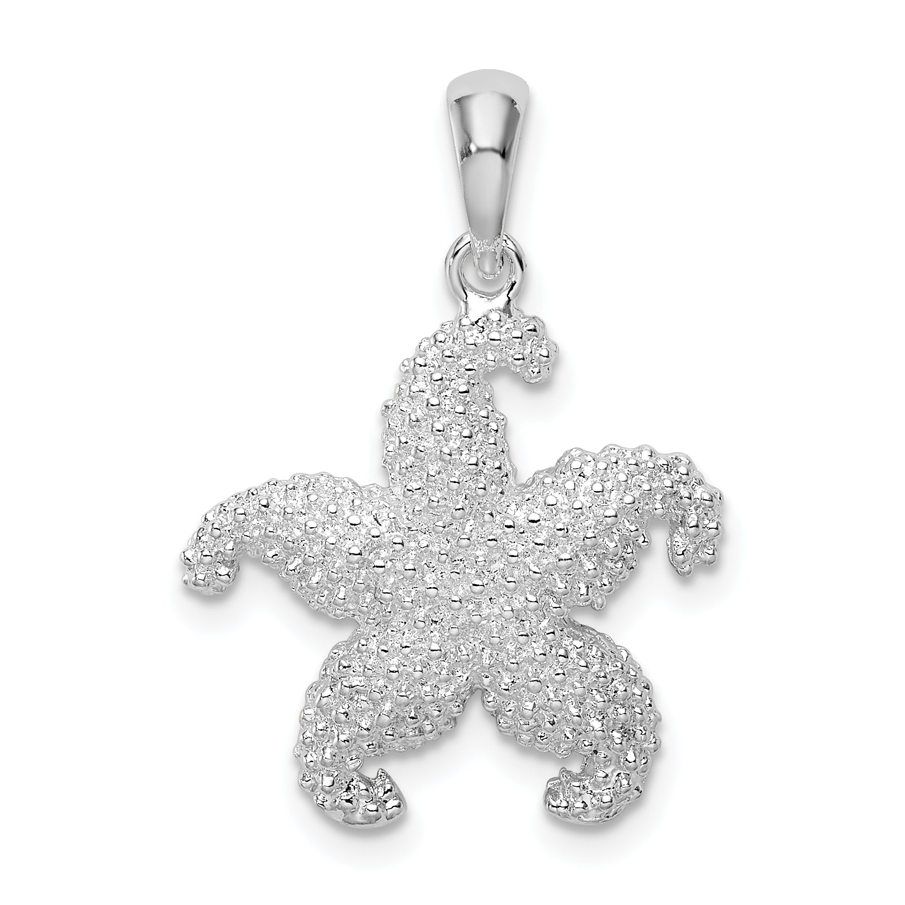 De-Ani Sterling Silver Rhodium-Plated Polished Starfish Pendant Main image