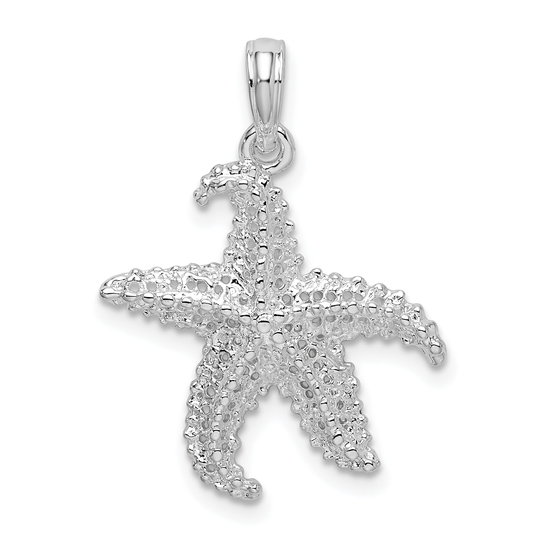 De-Ani Sterling Silver Rhodium-Plated Polished Pierced Starfish Pendant Main image