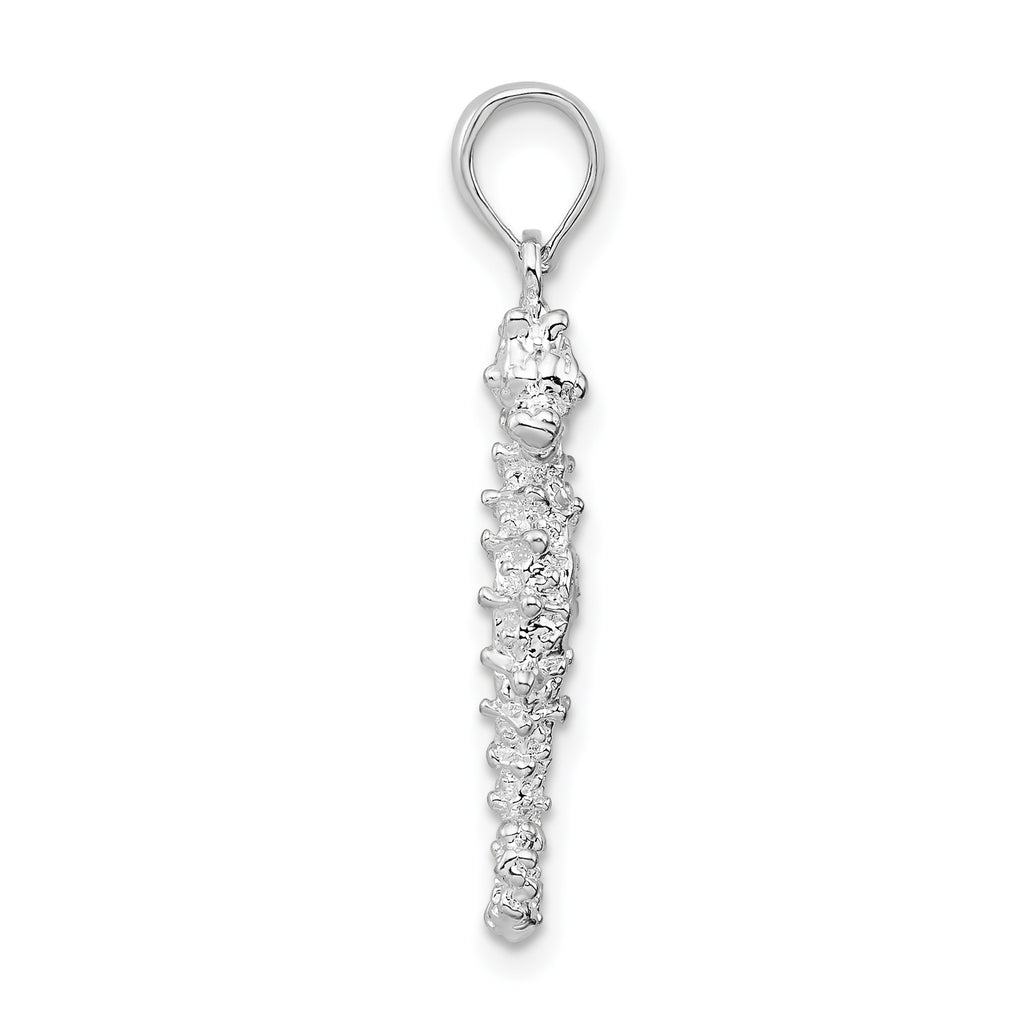 De-Ani Sterling Silver Rhodium-Plated Polished 3D Seahorse Pendant