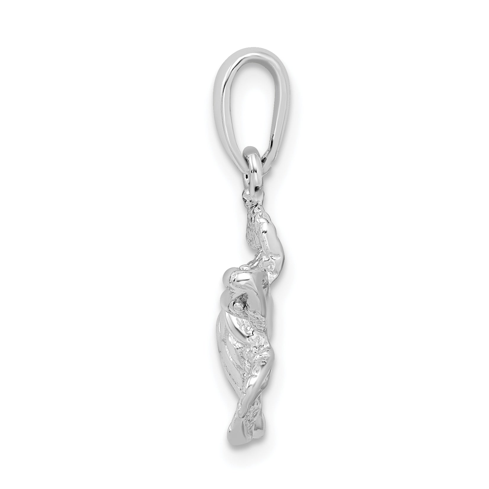 De-Ani Sterling Silver Rhodium-Plated Polished Large Sea Turtle Pendant Secondary image