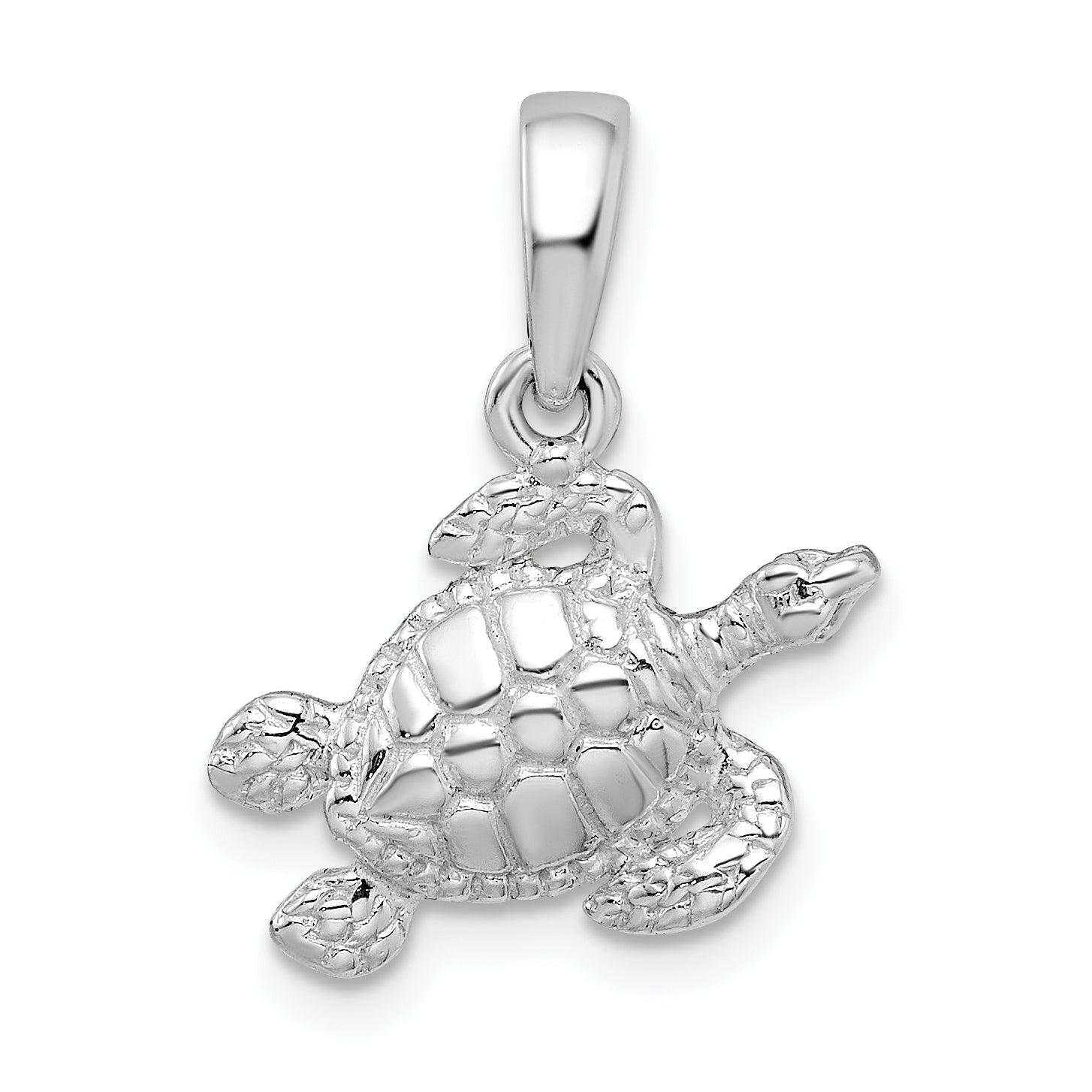De-Ani Sterling Silver Rhodium-Plated Polished Sea Turtle Pendant Main image