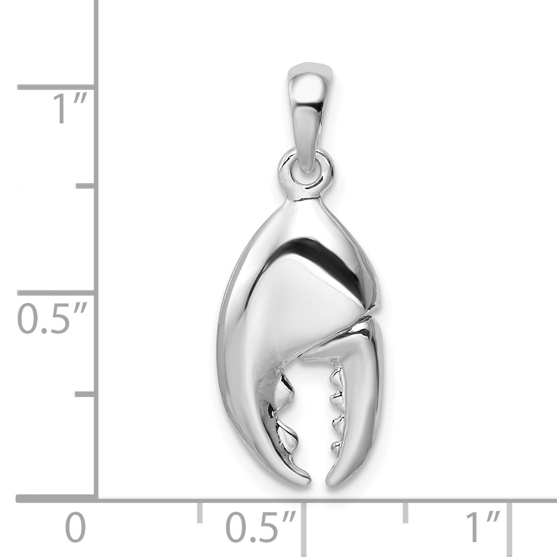 De-Ani Sterling Silver Rhodium-Plated 3D Moveable Lobster Claw Pendant
