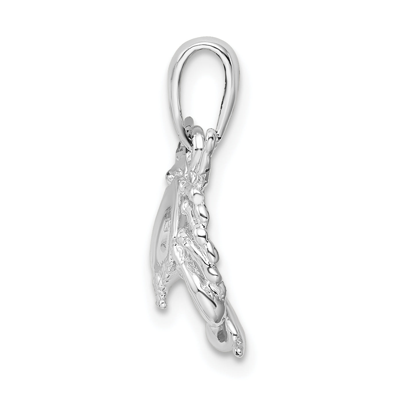 De-Ani Sterling Silver Rhodium-Plated Polished Stone Crab Pendant Secondary image