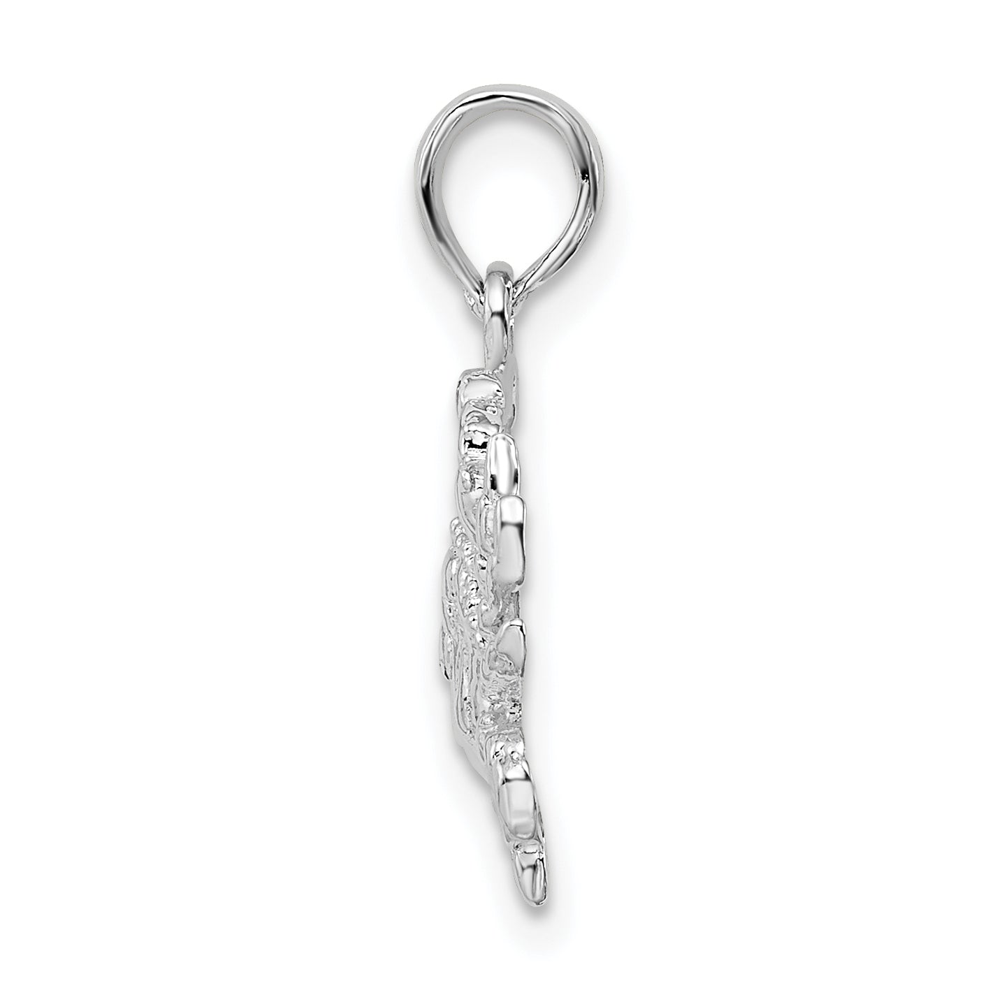 De-Ani Sterling Silver Rhodium-Plated Polished Blue Crab Pendant Secondary image