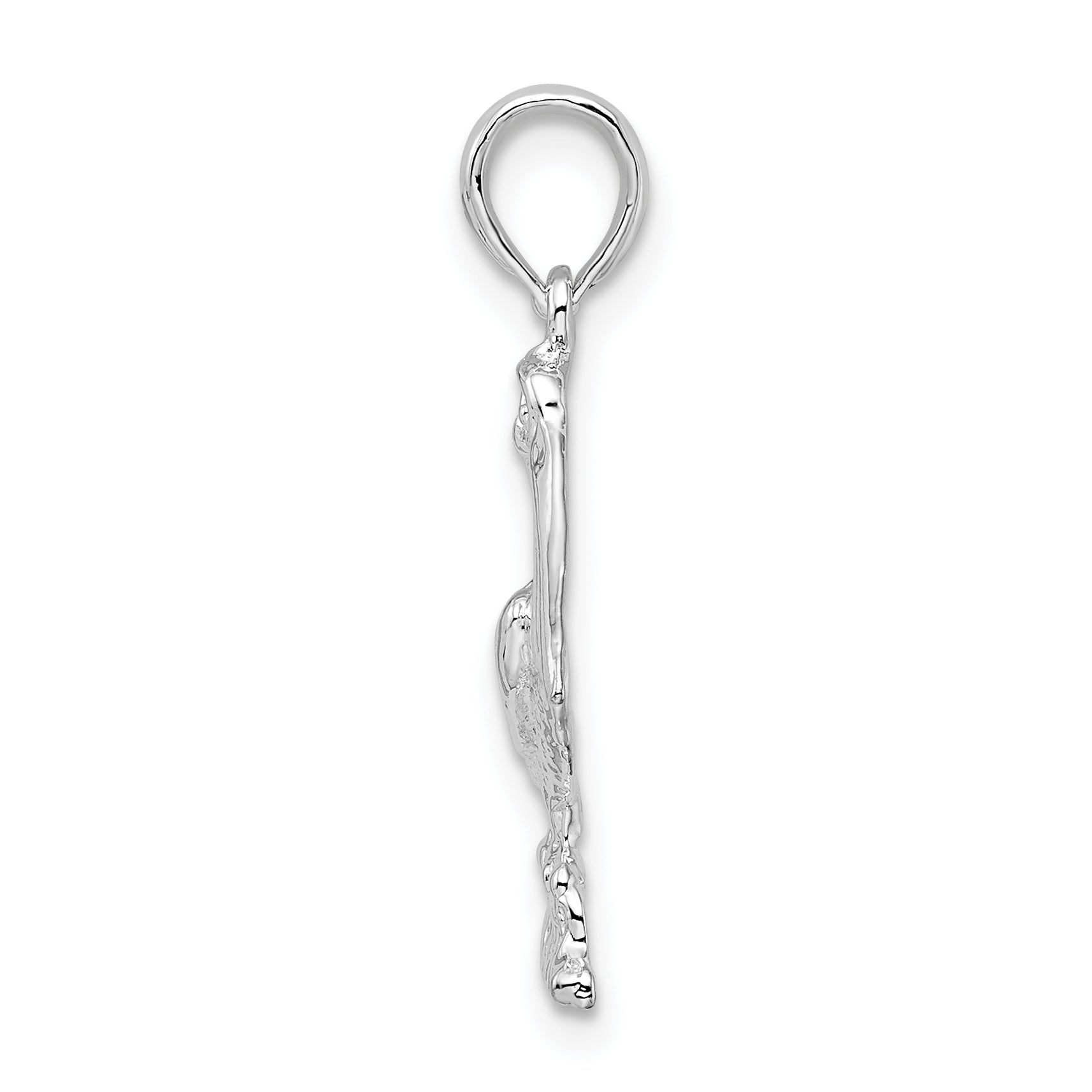 De-Ani Sterling Silver Rhodium-Plated Polished Standing Pelican Pendant Secondary image