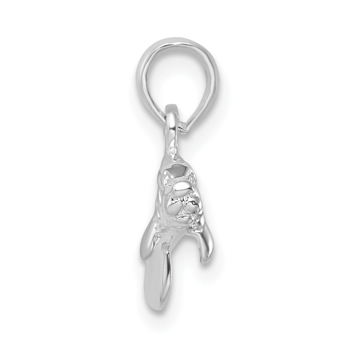 De-Ani Sterling Silver Rhodium-Plated Polished 3D Manatee Pendant Secondary image