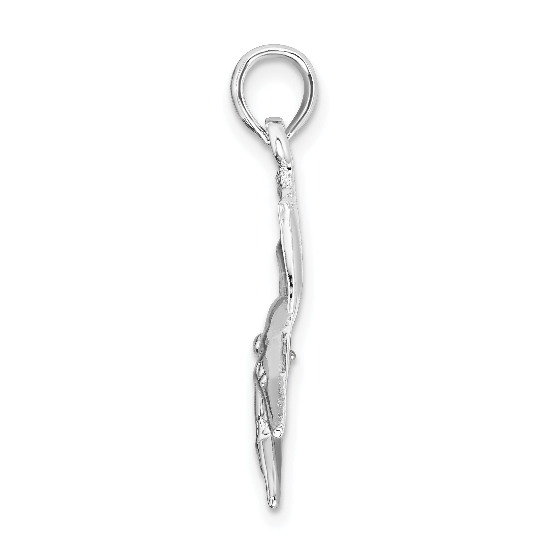 De-Ani Sterling Silver Rhodium-Plated Polished Sailfish Pendant Secondary image