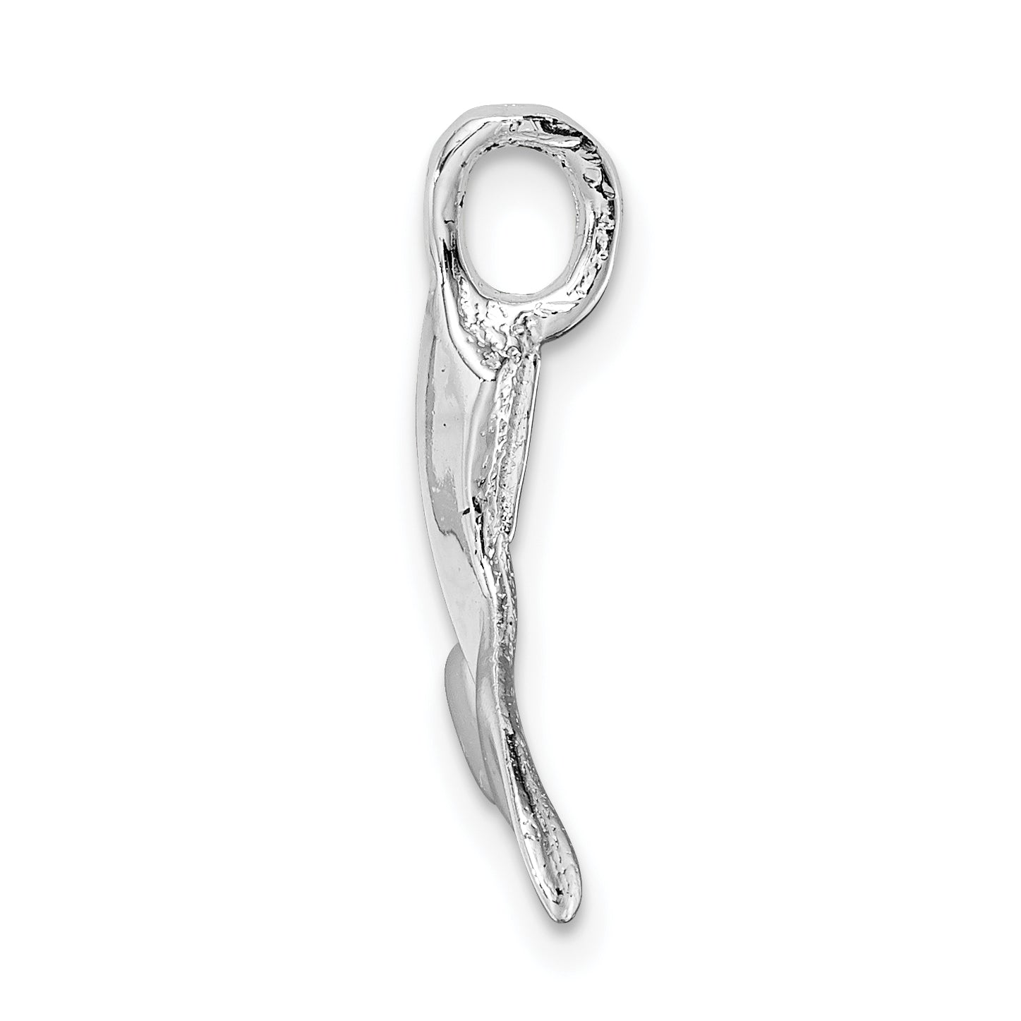 De-Ani Sterling Silver Rhodium-Plated Polished Whale Tail Pendant Secondary image