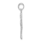 De-Ani Sterling Silver Rhodium-Plated Polished Small Palmetto Tree Pendant