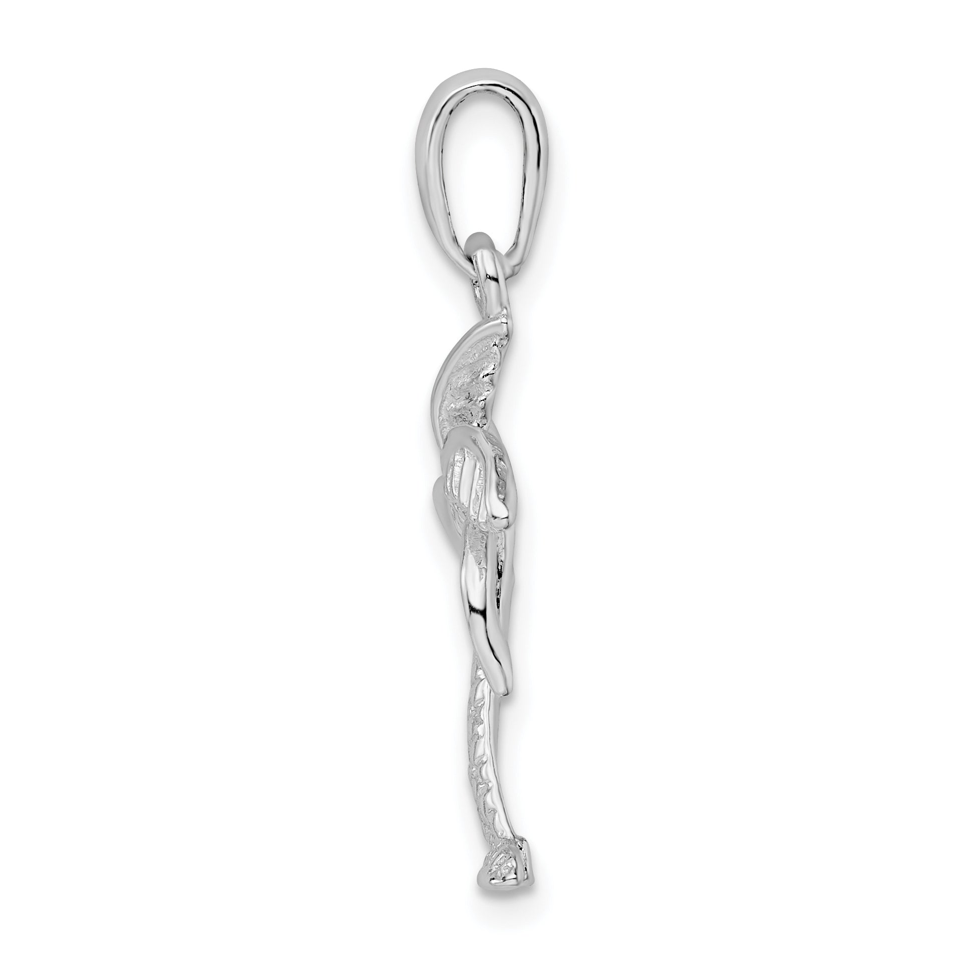 De-Ani Sterling Silver Rhodium-Plated Palm Tree with Textured Trunk Pendant Secondary image