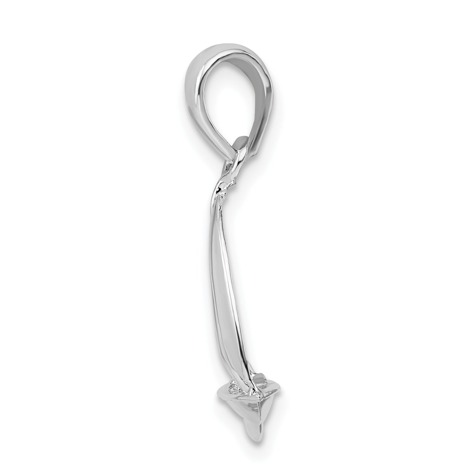De-Ani Sterling Silver Rhodium-plated Polished 3D Sailboat Pendant Secondary image