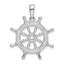 De-Ani Sterling Silver Rhodium-Plated Polished Cut-Out 3D Ships Wheel Pendant
