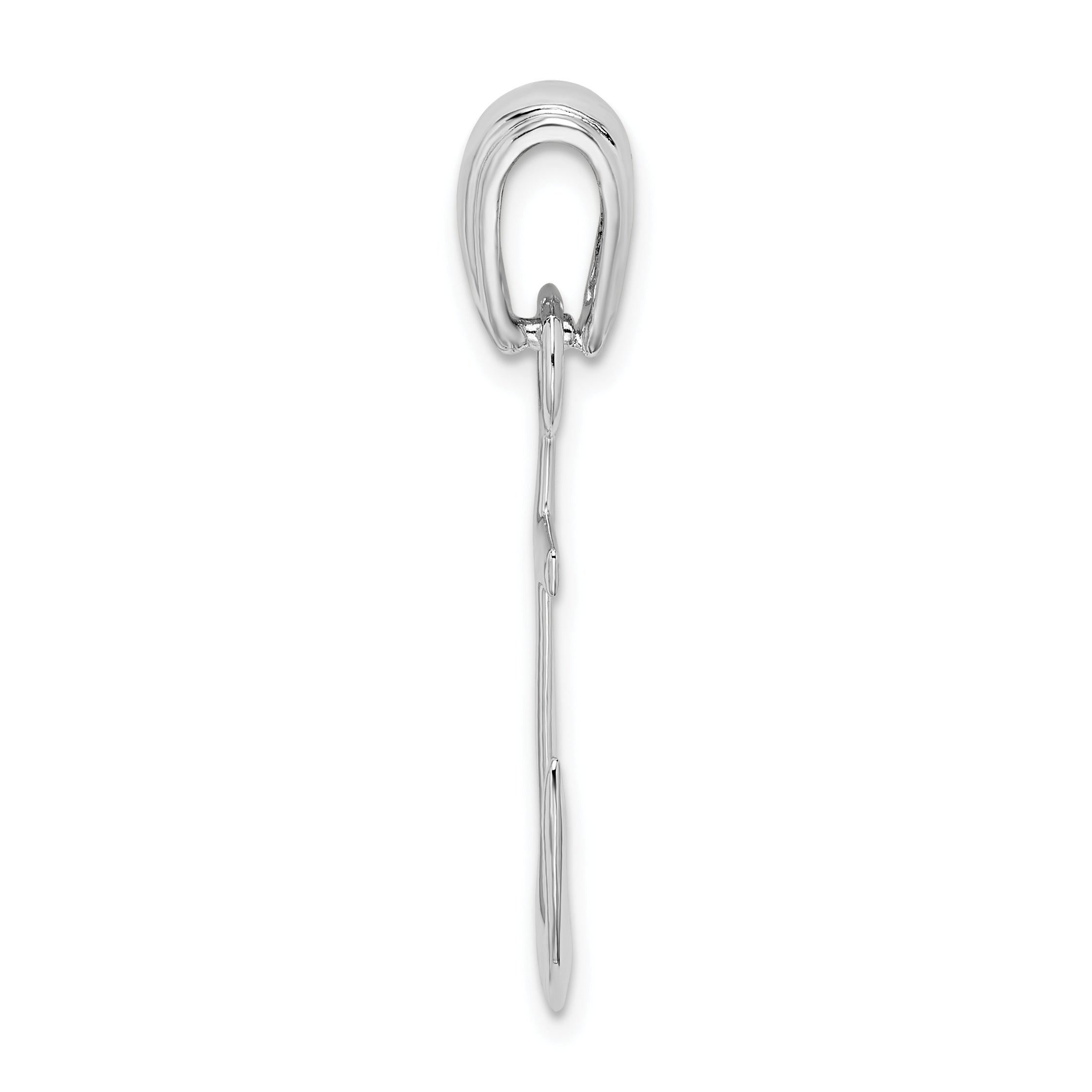 De-Ani Sterling Silver Rhodium-Plated Polished 3D Anchor Pendant Secondary image