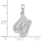 De-Ani Sterling Silver Rhodium-Plated Polished 3D Flip-flops Pendant