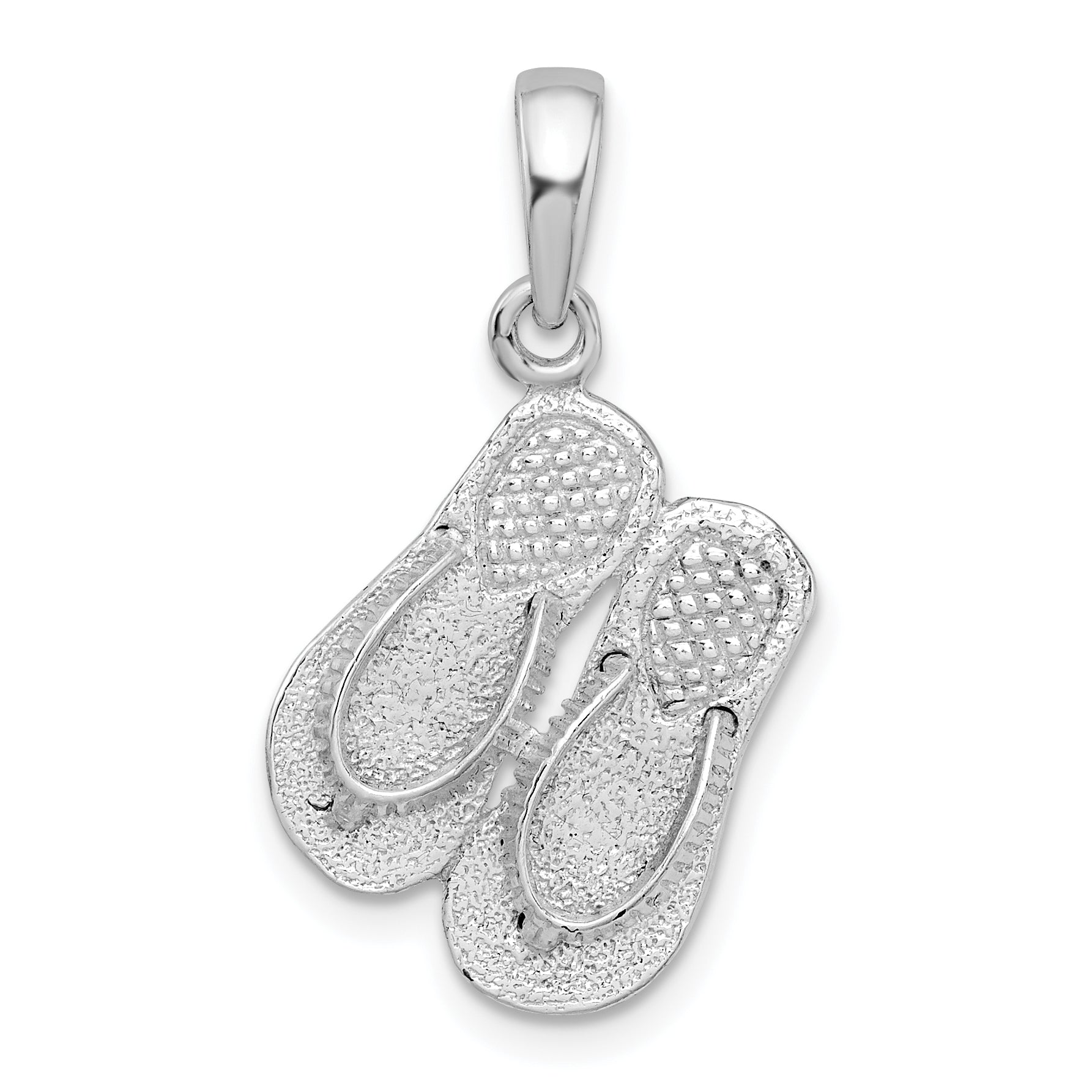 De-Ani Sterling Silver Rhodium-Plated Polished 3D Flip-flops Pendant Main image