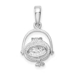 De-Ani Sterling Silver Rhodium-Plated 3D Moveable Nantucket Basket Pendant