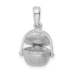 De-Ani Sterling Silver Rhodium-Plated 3D Moveable Nantucket Basket Pendant